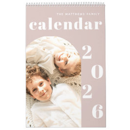 Eenvoudige, moderne aangepaste fotoplanner kalender