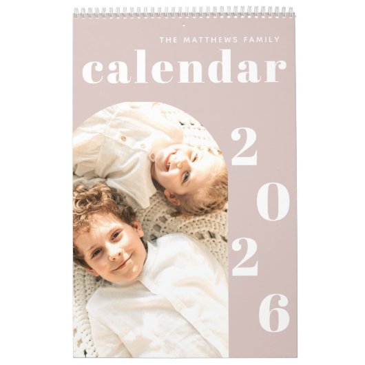 Eenvoudige, moderne aangepaste fotoplanner kalender (Hoes)