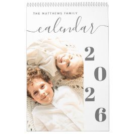 Eenvoudige, moderne aangepaste fotoplanner kalender