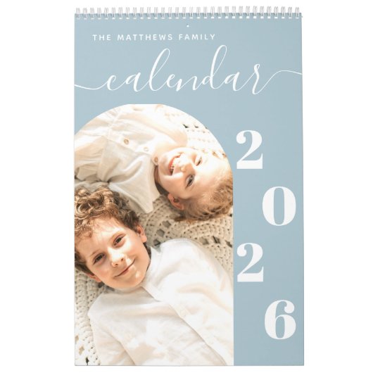 Eenvoudige, moderne aangepaste fotoplanner kalender (Hoes)