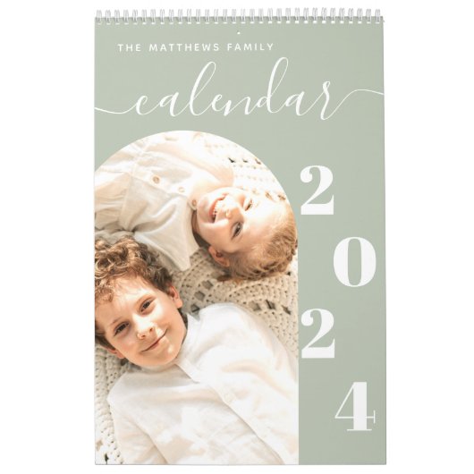 Eenvoudige, moderne aangepaste fotoplanner kalender (Hoes)