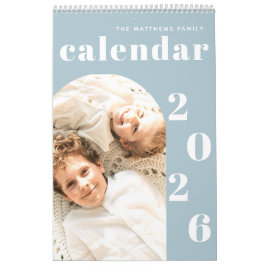 Eenvoudige, moderne aangepaste fotoplanner kalender
