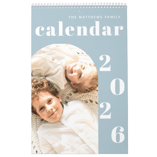 Eenvoudige, moderne aangepaste fotoplanner kalender (Hoes)