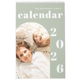 Eenvoudige moderne aangepaste fotoplanner kalender