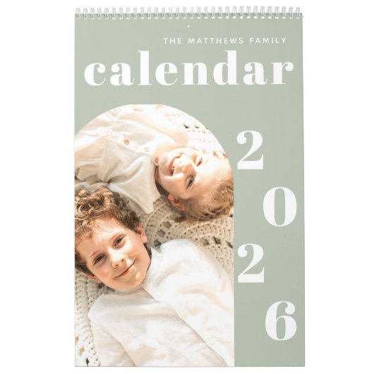 Eenvoudige moderne aangepaste fotoplanner kalender (Hoes)