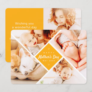 Eenvoudige, moderne aangepaste foto's Happy Moeder Kaart