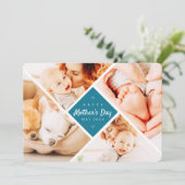 Eenvoudige, moderne aangepaste foto's Happy Moeder Kaart (Staand voorkant)