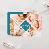 Eenvoudige, moderne aangepaste foto's Happy Moeder Kaart (Voorkant / Achterkant in situ)