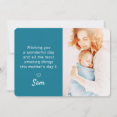 Eenvoudige, moderne aangepaste foto's Happy Moeder Kaart (Achterkant)