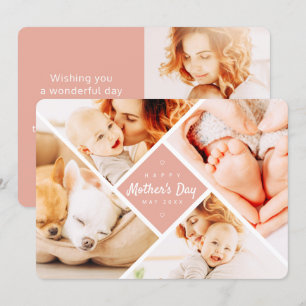 Eenvoudige, moderne aangepaste foto's Happy Moeder Kaart