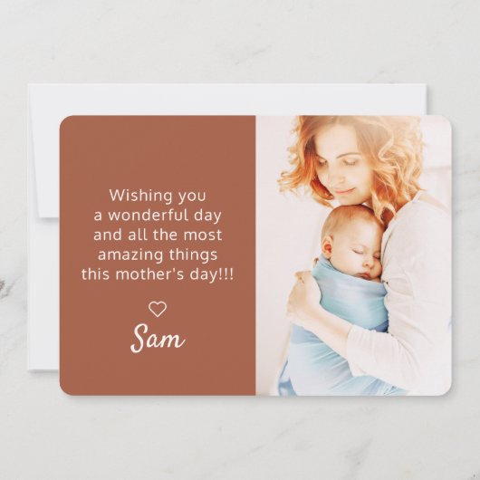 Eenvoudige, moderne aangepaste foto's Happy Moeder Kaart (Achterkant)
