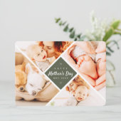Eenvoudige, moderne aangepaste foto's Happy Moeder Kaart (Staand voorkant)