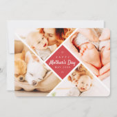 Eenvoudige, moderne aangepaste foto's Happy Moeder Kaart (Voorkant)