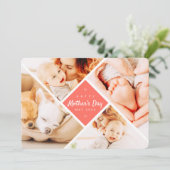 Eenvoudige, moderne aangepaste foto's Happy Moeder Kaart (Staand voorkant)