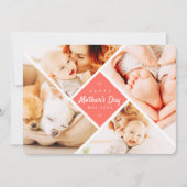 Eenvoudige, moderne aangepaste foto's Happy Moeder Kaart (Voorkant)