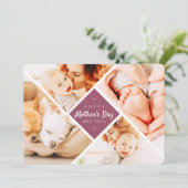 Eenvoudige, moderne aangepaste foto's Happy Moeder Kaart (Staand voorkant)