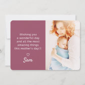 Eenvoudige, moderne aangepaste foto's Happy Moeder Kaart (Achterkant)