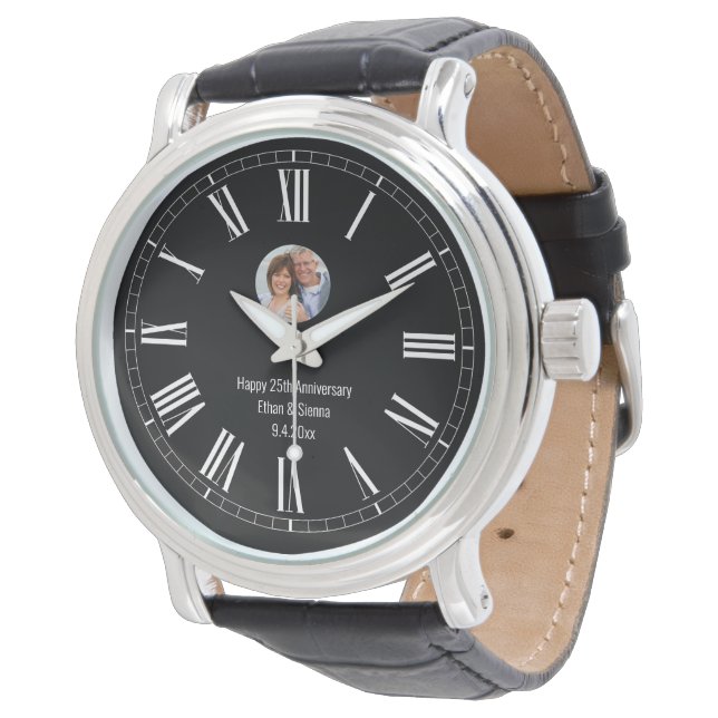 Eenvoudige moderne, aangepaste fotowatch horloge (Gekanteld)