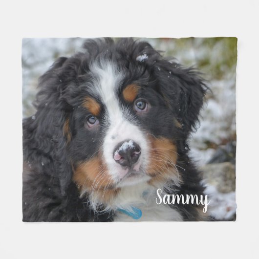 Eenvoudige moderne aangepaste gepersonaliseerde ho fleece deken (Voorkant (Horizontaal))