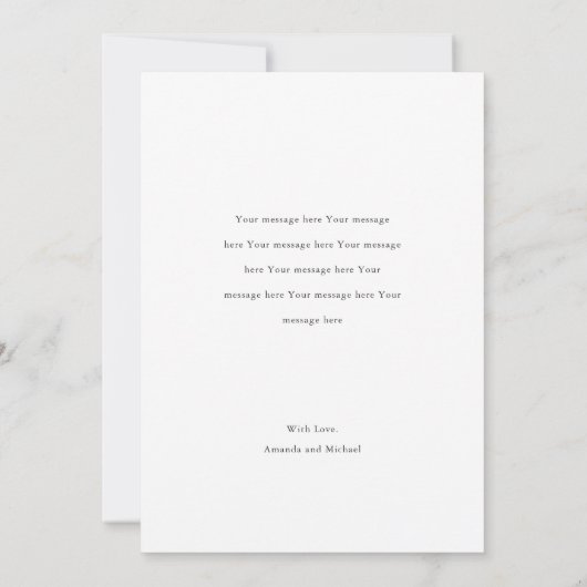 Eenvoudige moderne, aangepaste Gold Script Boy of Aankondiging (Achterkant)