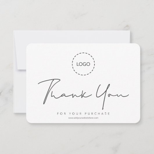 Eenvoudige, moderne, aangepaste Logo coupon Bedankkaart (Voorkant)