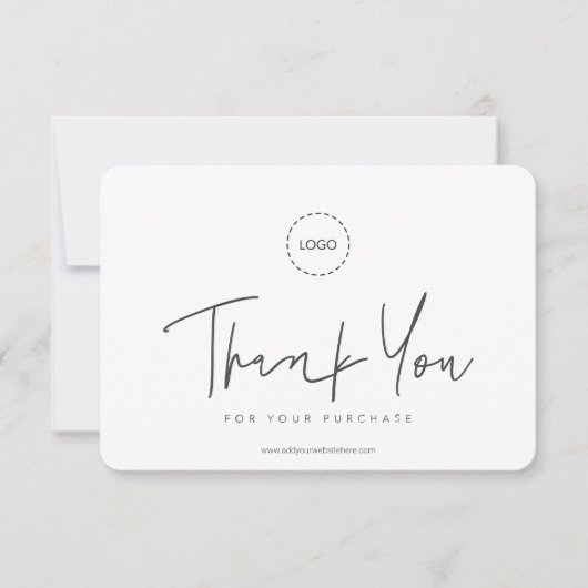 Eenvoudige, moderne, aangepaste Logo coupon Bedankkaart (Voorkant)