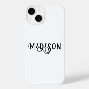 Eenvoudige moderne aangepaste naam kalligrafie sch Case-Mate iPhone 14 hoesje
