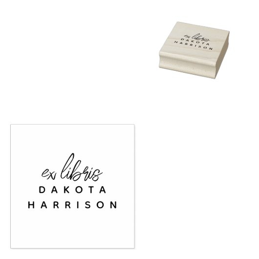 Eenvoudige Moderne Aangepaste Naam Script Ex Libri Rubberstempel (Gestempeld)