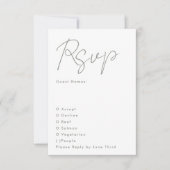 Eenvoudige moderne aangepaste namen Sage Green Whi RSVP Kaartje (Voorkant)