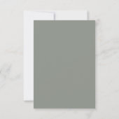 Eenvoudige moderne aangepaste namen Sage Green Whi RSVP Kaartje (Achterkant)