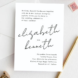 Eenvoudige moderne aangepaste namen Tuxedo White W Kaart