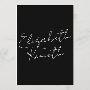 Eenvoudige moderne aangepaste namen Tuxedo White W Kaart