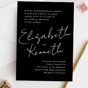 Eenvoudige Moderne Aangepaste Namen Wit Zwart Brui Kaart