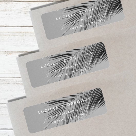 Eenvoudige, moderne aangepaste | Palmboom | Retour Etiket