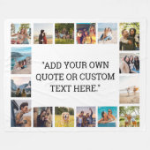 Eenvoudige Moderne Aangepaste Quote Fotocollage Fleece Deken (Voorkant (Horizontaal))