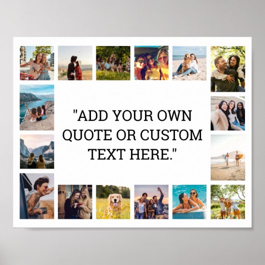 Eenvoudige Moderne Aangepaste Quote Fotocollage Poster (Voorkant)
