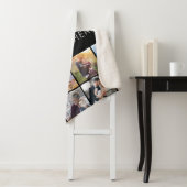 Eenvoudige moderne aangepaste tekst 16-fotocollage sherpa deken (In situ)