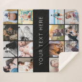 Eenvoudige moderne aangepaste tekst 16-fotocollage sherpa deken (Voorkant (horizontaal))