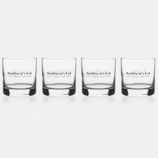 Eenvoudige, moderne aangepaste tekst whisky glas (Achterkant)