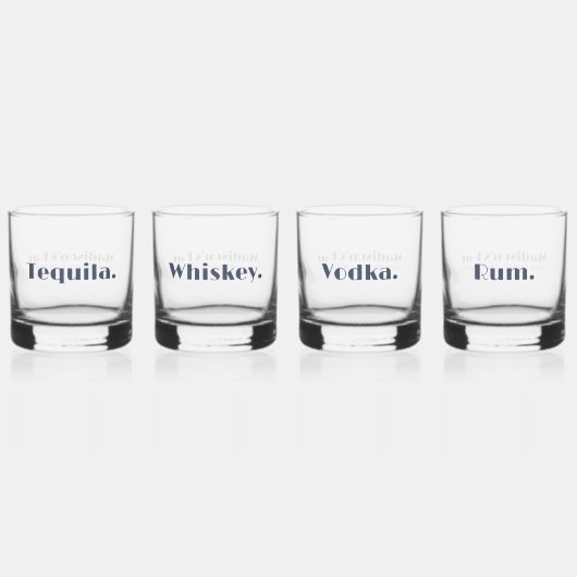Eenvoudige, moderne aangepaste tekst whisky glas (Voorkant)