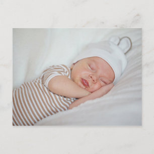 Eenvoudige moderne aankondiging babyfoto briefkaart