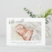 Eenvoudige moderne aankondiging van de geboorte va (Staand voorkant)