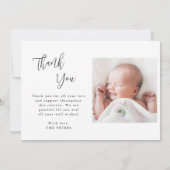 Eenvoudige moderne aankondiging van de geboorte va (Achterkant)