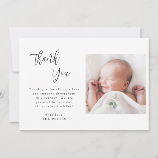 Eenvoudige moderne aankondiging van de geboorte va (Achterkant)