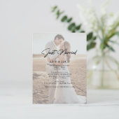 Eenvoudige moderne aankondiging van het huwelijk v briefkaart (Staand voorkant)