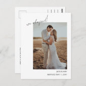 Eenvoudige moderne aankondiging van het huwelijk v briefkaart (Voorkant / Achterkant)