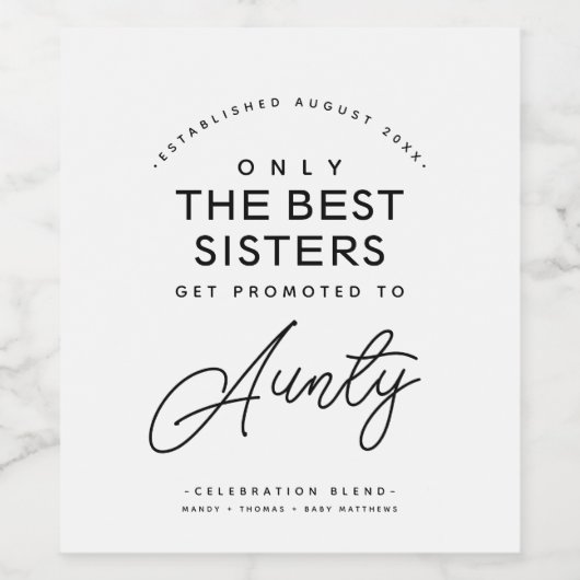 Eenvoudige moderne aankondiging van zwangerschap v wijn etiket (Enkel label)