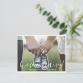 Eenvoudige moderne aankondigingskaart voor zwanger (Staand voorkant)