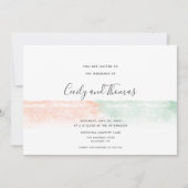 Eenvoudige moderne abrikoos en groene Waterverf Sp Kaart (Voorkant)