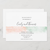 Eenvoudige moderne abrikoos en groene Waterverf Sp Kaart (Voorkant / Achterkant)